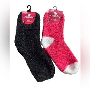 Cozy Snugadoo pink / white and black Socks 2 pairs one size.